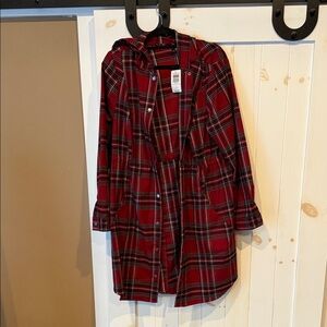 Torrid Red Plaid Anorak Jacket with hood